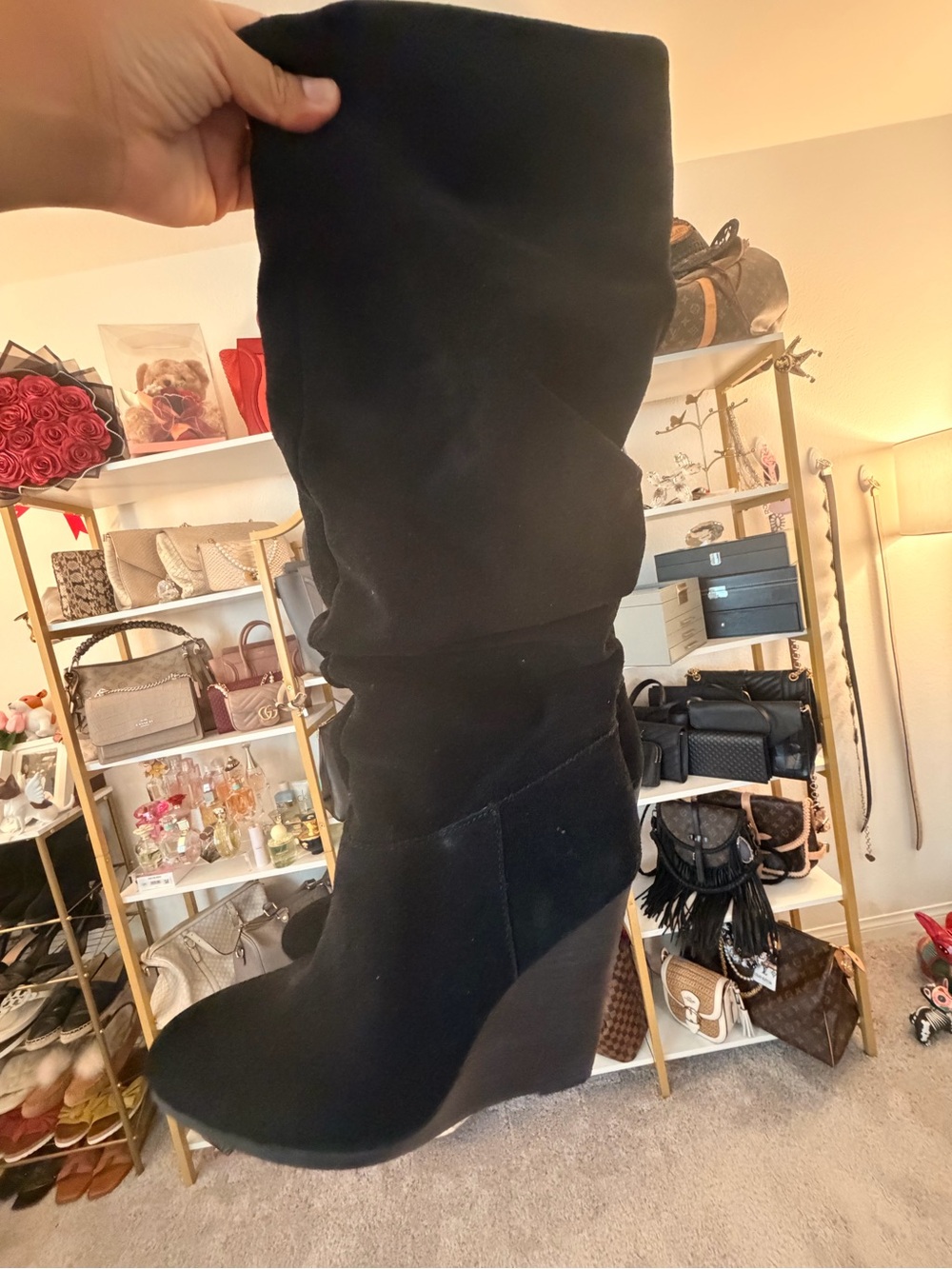 Charles by Charles David Black Women's Wedge Knee-High Boot